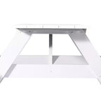 WestinTrends Tavolo da picnic e panche da esterno in plastica HDPE 70 con foro per ombrellone, bianco