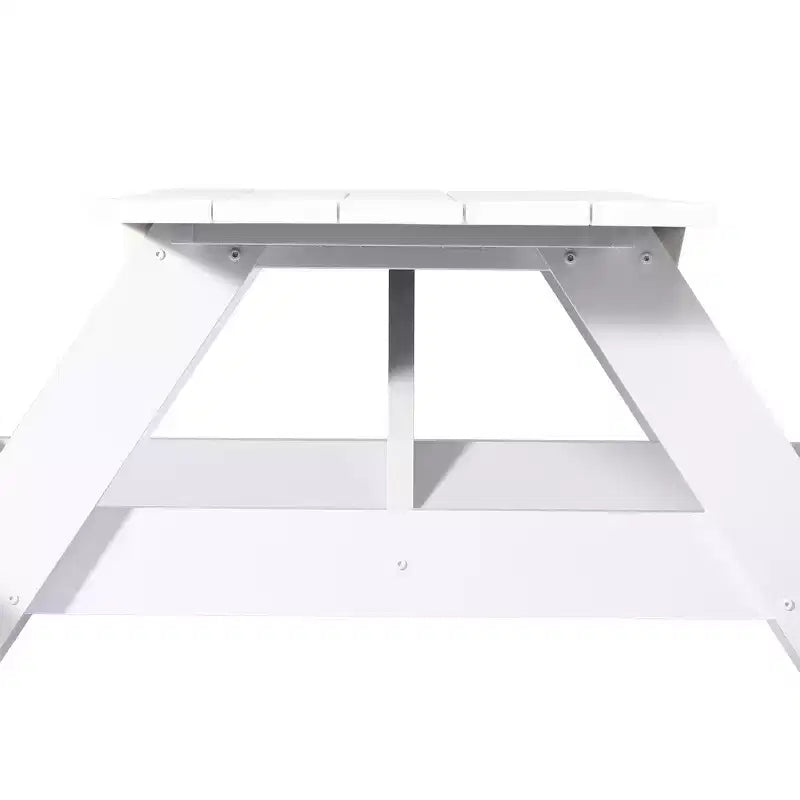 WestinTrends Tavolo da picnic e panche da esterno in plastica HDPE 70 con foro per ombrellone, bianco