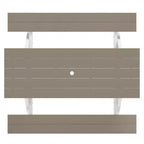 WestinTrends Greenville Tavolo da Picnic Esterno 70 in HDPE Plastica con Panca e Foro per Ombrellone, Legno Effetto Invecchiato