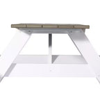 WestinTrends Greenville Tavolo da Picnic Esterno 70 in HDPE Plastica con Panca e Foro per Ombrellone, Legno Effetto Invecchiato