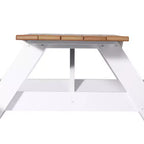 WestinTrends Tavolo da Picnic per Esterni 70 in Plastica HDPE con Foro per Ombrellone, Teak