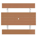 WestinTrends Tavolo da Picnic per Esterni 70 in Plastica HDPE con Foro per Ombrellone, Teak