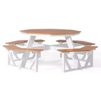 WestinTrends Greenville Outdoor 48 HDPE 8-Person Patio Octagon Picnic Table, Teak