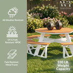 WestinTrends Greenville Tavolo da picnic ottagonale da esterno per 8 persone in HDPE 48", Teak