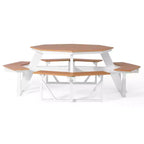 WestinTrends Greenville Tavolo da picnic ottagonale da esterno per 8 persone in HDPE 48", Teak