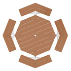 WestinTrends Greenville Tavolo da picnic ottagonale da esterno per 8 persone in HDPE 48", Teak