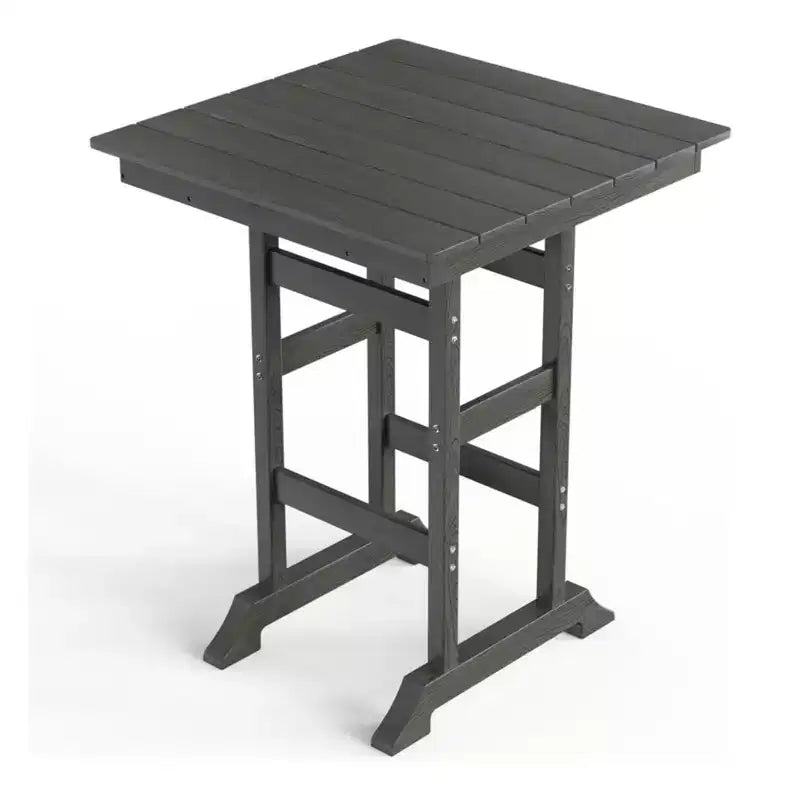 Karl Home | 31.5-inch Square Gray HDPE Outdoor Bar Table