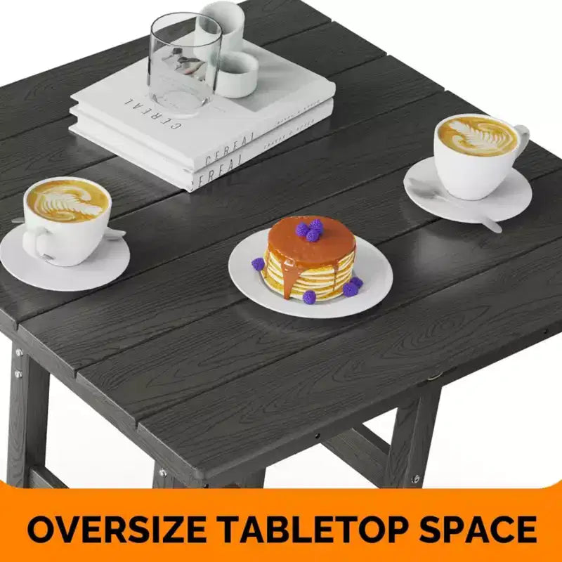 Tavolo da bar quadrato da esterno in HDPE grigio Karl Home da 31,5 pollici