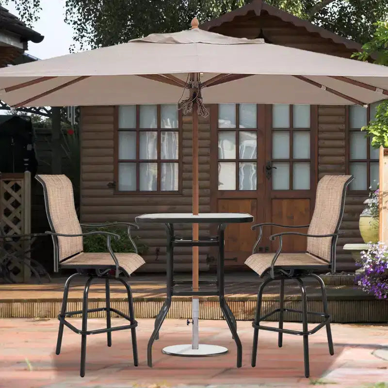 Karl Home | Tavolo da bar da patio in metallo nero da 40 pollici