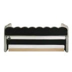 Divano letto moderno in legno imbottito con luci LED e letto estraibile Charlotte GDFStudio