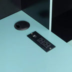 Divano letto da gioco Full/Queen Size con testiera a libreria, struttura letto a LED con scrivania integrata, cassetti e stazione di ricarica - ModernLuxe