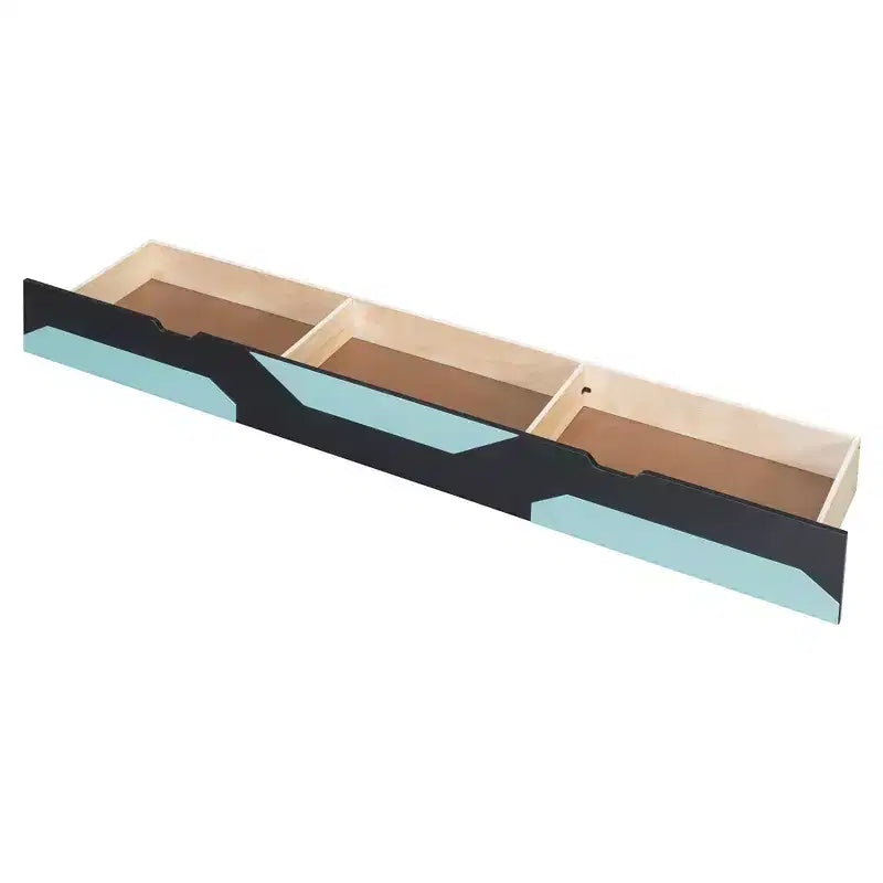 Divano letto da gioco Full/Queen Size con testiera a libreria, struttura letto a LED con scrivania integrata, cassetti e stazione di ricarica - ModernLuxe