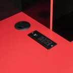 Divano letto da gioco Full/Queen Size con testiera a libreria, struttura letto a LED con scrivania integrata, cassetti e stazione di ricarica - ModernLuxe