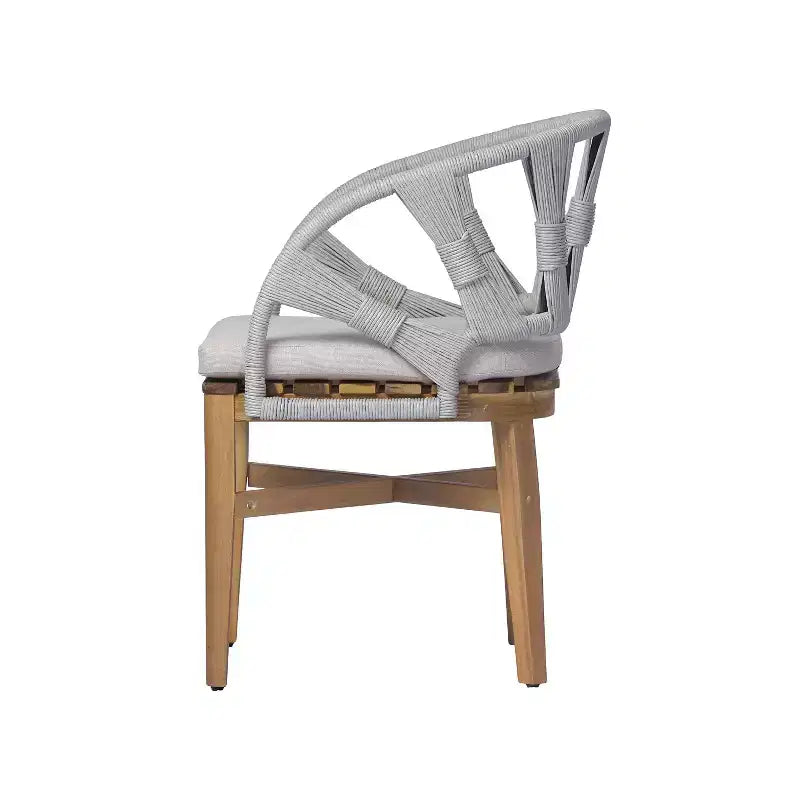 Christopher Knight Home Kenedy - Set da pranzo da esterno boho 7 pezzi in legno di acacia e vimini con tavolo allungabile a doghe