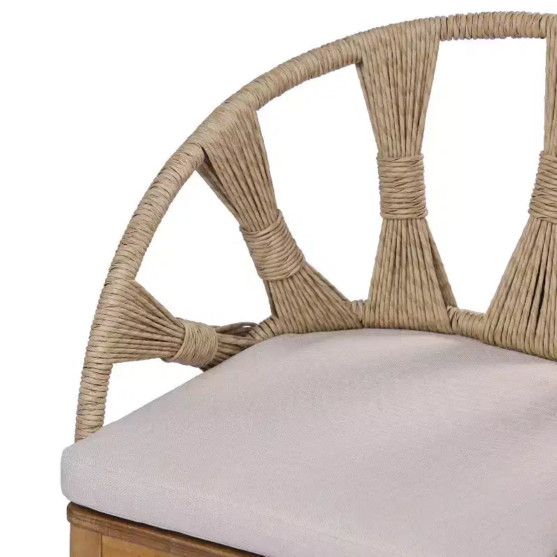 Christopher Knight Home Kenedy - Set da pranzo da esterno boho 7 pezzi in legno di acacia e vimini con tavolo allungabile a doghe