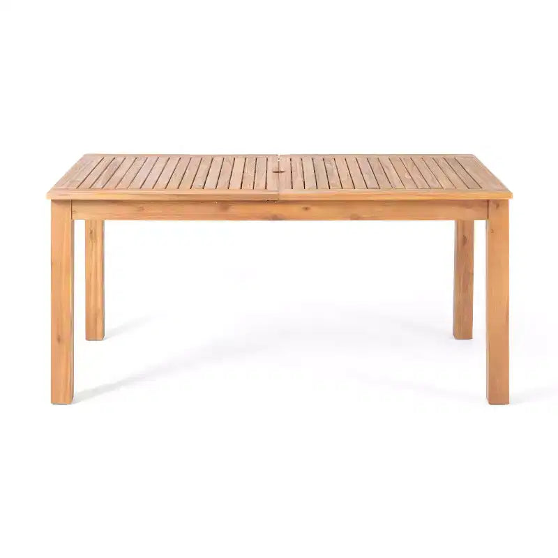 Christopher Knight Home Kenedy - Set da pranzo da esterno boho 7 pezzi in legno di acacia e vimini con tavolo allungabile a doghe