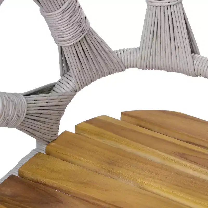 Christopher Knight Home Hendry Set da pranzo bohémien da 7 pezzi in legno di acacia e vimini per esterni con tavolo a doghe