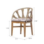 Christopher Knight Home Hendry Set da pranzo bohémien da 7 pezzi in legno di acacia e vimini per esterni con tavolo a doghe