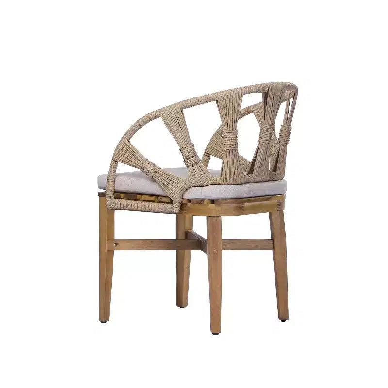 Christopher Knight Home Hendry Set da pranzo bohémien da 7 pezzi in legno di acacia e vimini per esterni con tavolo a doghe