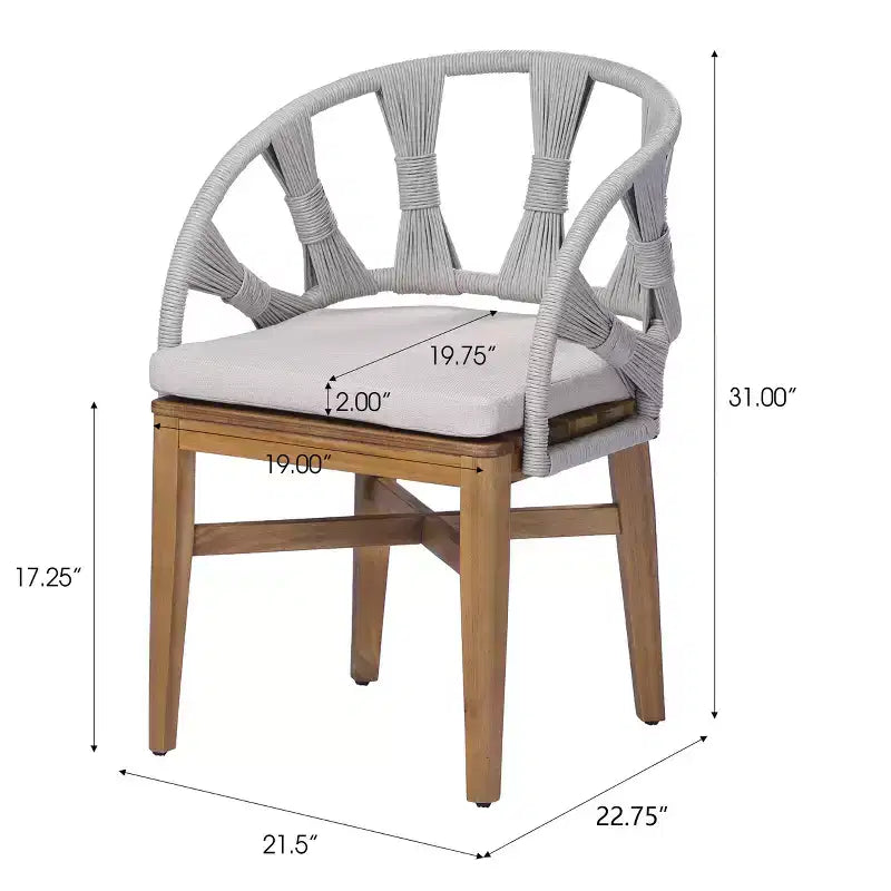 Christopher Knight Home Hendry Set da pranzo bohémien da 7 pezzi in legno di acacia e vimini per esterni con tavolo a doghe