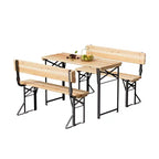 VINGLI 45 Inch Folding Picnic Tables with Benches Set, 3-Piece Portable Fold Up Camping BBQ Table.