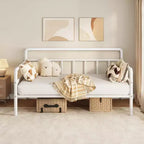 Struttura per divano letto in metallo, misura singola, struttura letto singola resistente, divano letto bianco per soggiorno, camera da letto, camera degli ospiti