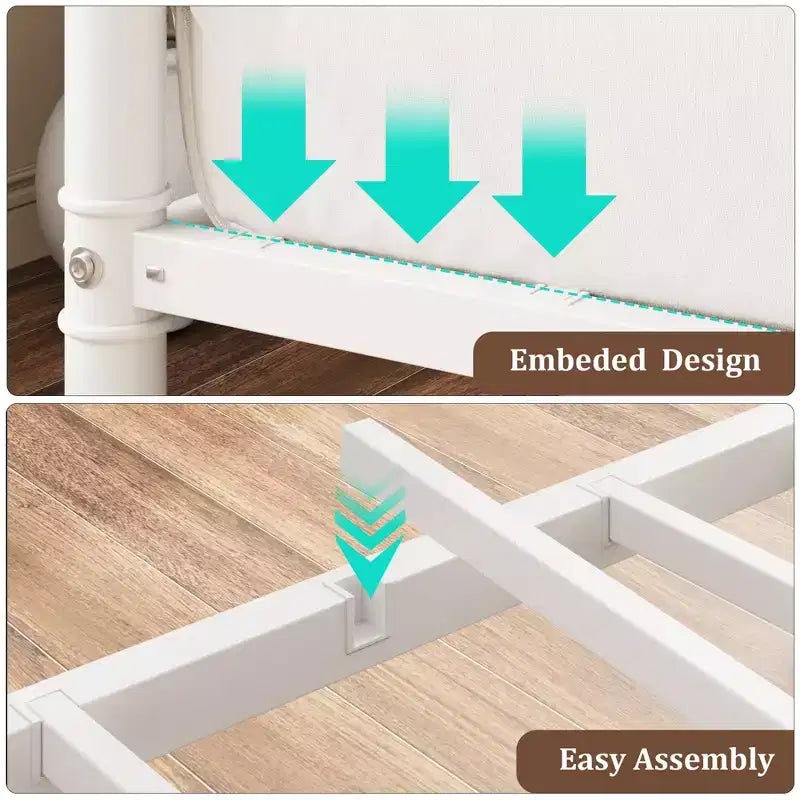 Struttura per divano letto in metallo, misura singola, struttura letto singola resistente, divano letto bianco per soggiorno, camera da letto, camera degli ospiti