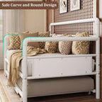 Struttura per divano letto in metallo, misura singola, struttura letto singola resistente, divano letto bianco per soggiorno, camera da letto, camera degli ospiti