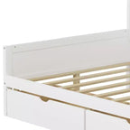 Lettino a L in Legno con 7 Armadietti, 2 Cassetti, Scrivania e Libreria, Bianco