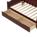 Divano Letto Singolo con Cassetti Contenitore e Mensole nella Testiera, Struttura in Legno, Espresso
