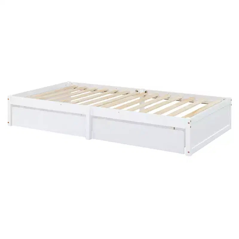 Divano letto doppio in legno Luxystar con porta e 2 cassetti, divisibile in 2 letti per la stanza dei bambini