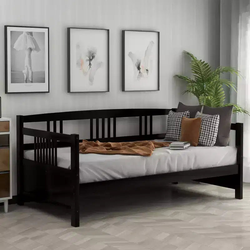 FAMYYT Letto a giorno singolo in legno con ampio spazio sottostante per riporre oggetti, facile da montare