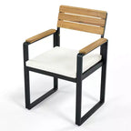 ModernLuxe Set da pranzo da esterno 6 pezzi per 6-7 persone, Set mobili da giardino Tavolo e sedie da pranzo con cuscini e Struttura resistente alle intemperie