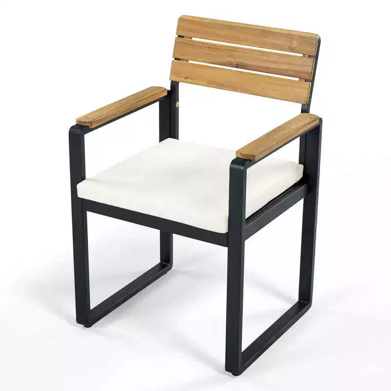 ModernLuxe Set da pranzo da esterno 6 pezzi per 6-7 persone, Set mobili da giardino Tavolo e sedie da pranzo con cuscini e Struttura resistente alle intemperie