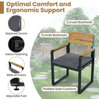 ModernLuxe Set da pranzo da esterno 6 pezzi per 6-7 persone, Set mobili da giardino Tavolo e sedie da pranzo con cuscini e Struttura resistente alle intemperie