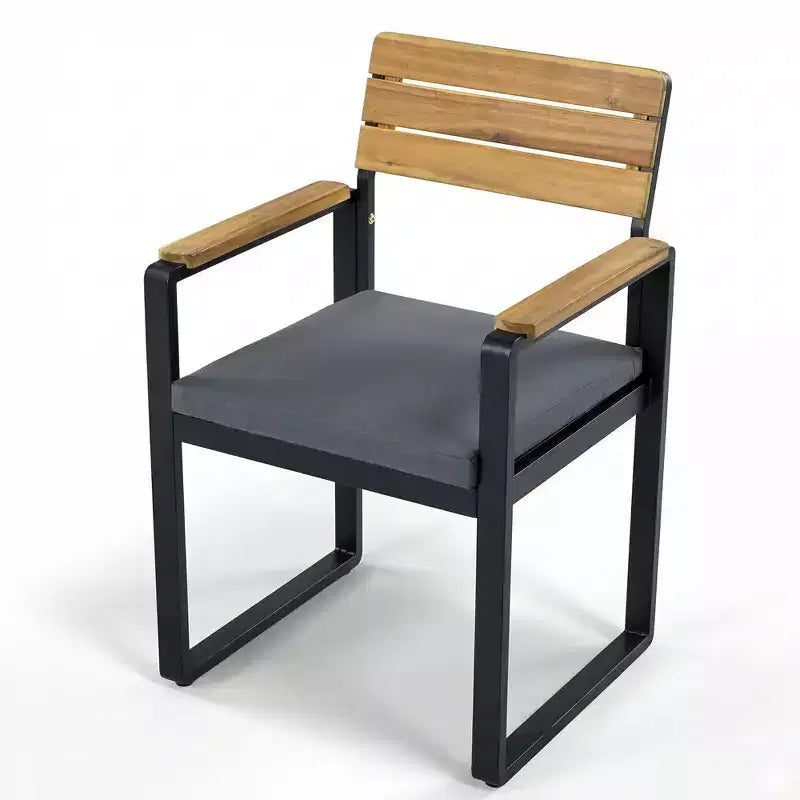 ModernLuxe Set da pranzo da esterno 6 pezzi per 6-7 persone, Set mobili da giardino Tavolo e sedie da pranzo con cuscini e Struttura resistente alle intemperie