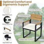 ModernLuxe Set da pranzo da esterno 6 pezzi per 6-7 persone, Set mobili da giardino Tavolo e sedie da pranzo con cuscini e Struttura resistente alle intemperie