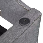 Letto a giorno imbottito ModernLuxe da una piazza a king size con letto estraibile a scomparsa e porte di ricarica USB, tessuto in lino, capacità 180 kg
