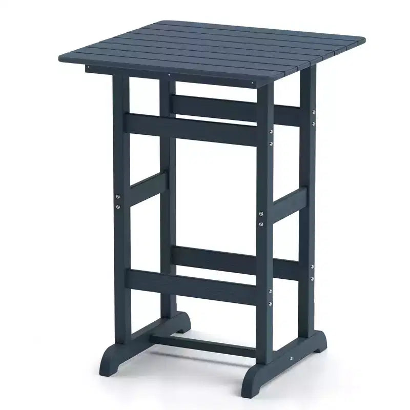 sumyeg 30 Outdoor Bar Height Table, Square Patio Dining Table with Slatted Top, All-Weather HDPE, 42 High for Poolside, Balcony