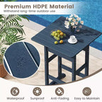 sumyeg Tavolo da Bar da Esterno Alto 76 cm, Tavolo da Pranzo da Patio Quadrato con Piano a Doghe, HDPE per Tutte le Stagioni, Altezza 107 cm per Bordo Piscina, Balcone