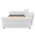 Divano Letto Imbottito ModernLuxe Queen Size con Illuminazione a LED, Rivetti e Schienale in Lino Trapuntato