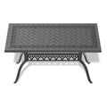 59.05 Cast Aluminum Patio Rectangular Dining Table, Black Rust Resistant Frame with Carved Tabletop