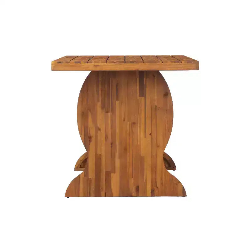 Christopher Knight Home Clara Set da Pranzo da Esterno Rustico in Acacia 3 Pezzi con Panche in Rattan Intrecciato