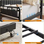 GustoWave Twin Daybed con rete estraibile, luce LED e stazione di ricarica