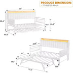GustoWave Twin Daybed con rete estraibile, luce LED e stazione di ricarica