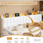 GustoWave Twin Daybed con rete estraibile, luce LED e stazione di ricarica