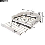 FAMYYT Divano Letto Imbottito Tufted Full Size con Letto Estraibile Twin Size, Facile Montaggio
