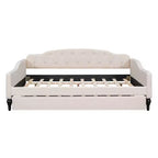 FAMYYT Divano Letto Imbottito Tufted Full Size con Letto Estraibile Twin Size, Facile Montaggio