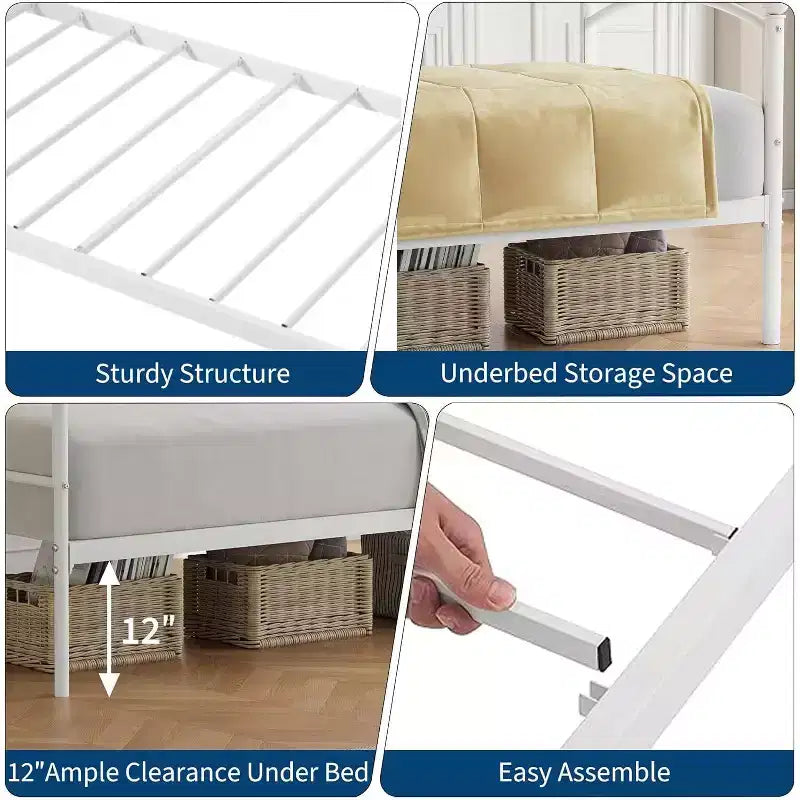 GustoWave Divano letto estraibile salvaspazio, telaio letto a piattaforma in metallo per camera da letto, soggiorno, camera degli ospiti
