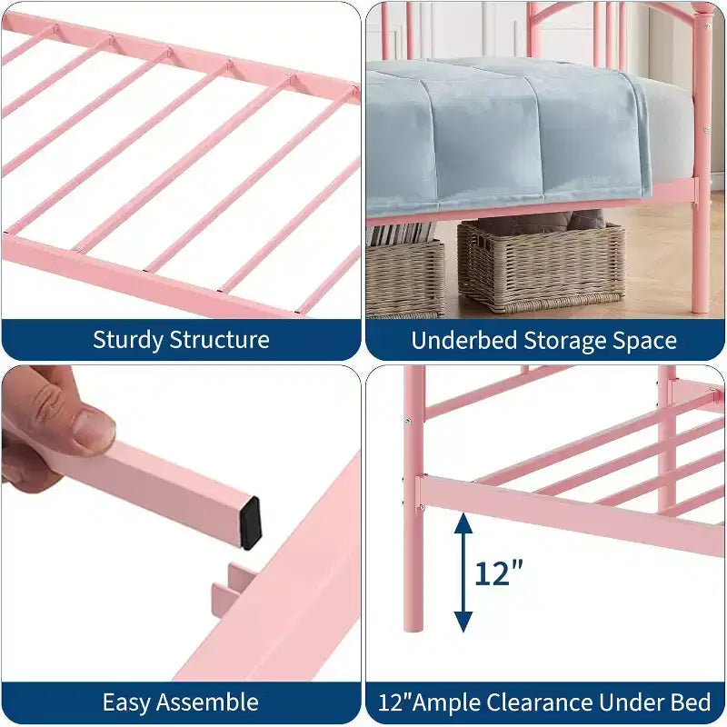 GustoWave Divano letto estraibile salvaspazio, telaio letto a piattaforma in metallo per camera da letto, soggiorno, camera degli ospiti